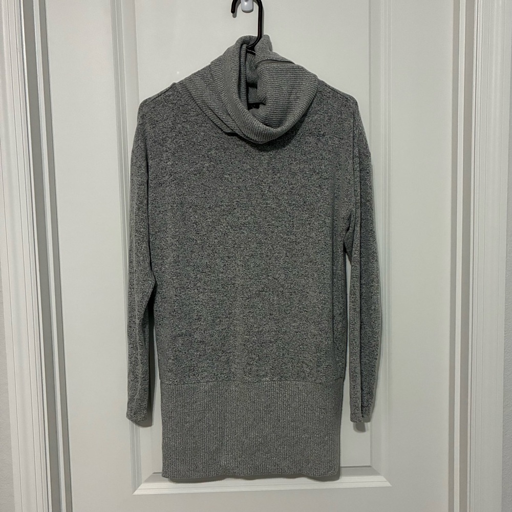 White House Black Market Gray Knit Turtleneck Tunic Dress Women’s XS
